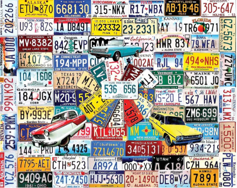 License Plates - 1000 Piece Jigsaw Puzzle